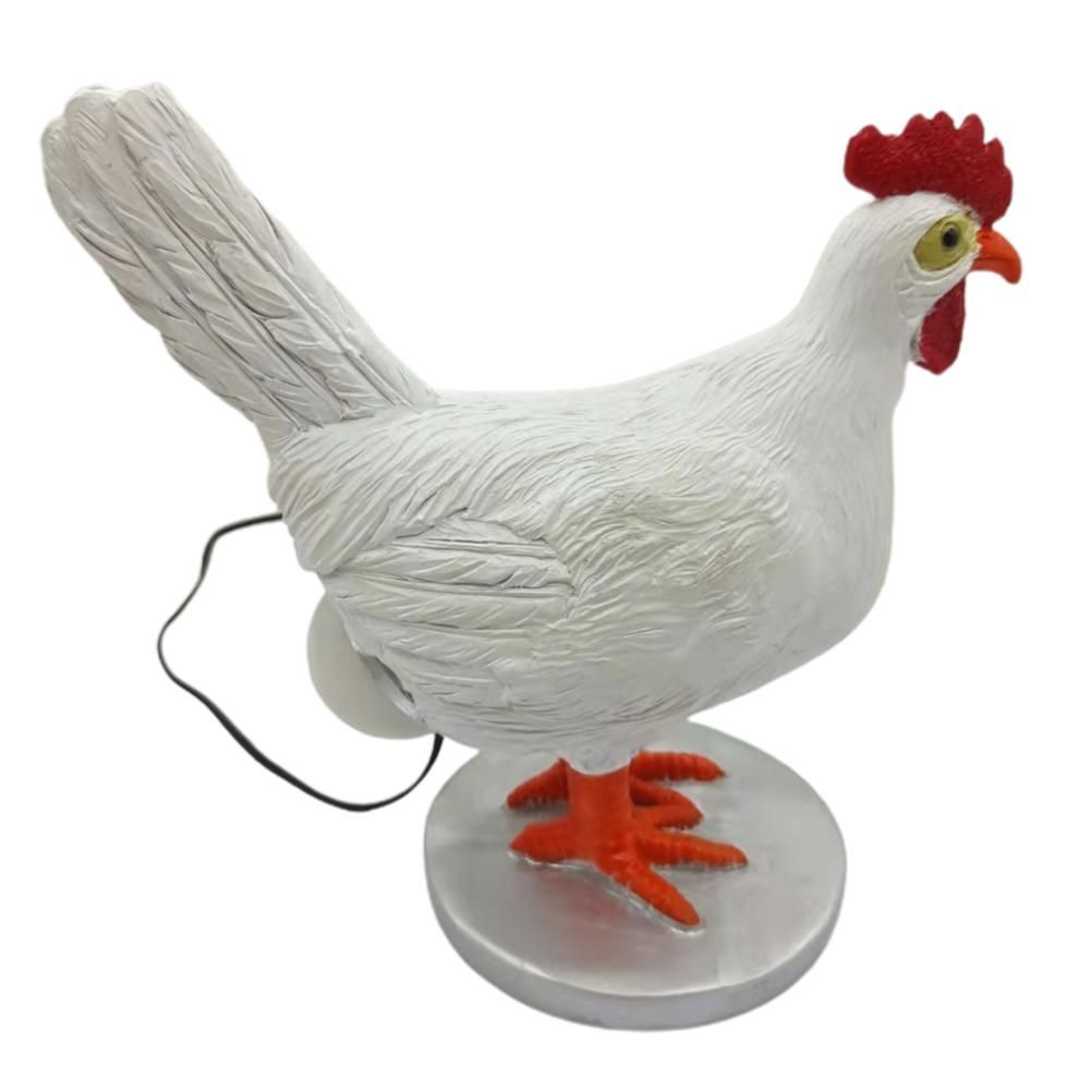 Chicken LED Lamp Resin Lifelike Chicken Laying Egg Night Light Novel Easter Halloween Christmas Bedroom Home Decoration - Image 2