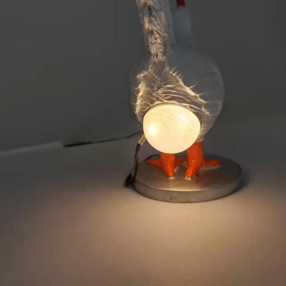 Chicken LED Lamp Resin Lifelike Chicken Laying Egg Night Light Novel Easter Halloween Christmas Bedroom Home Decoration - Image 5