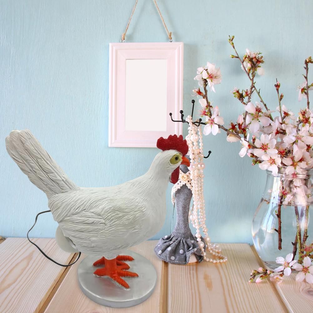 Chicken LED Lamp Resin Lifelike Chicken Laying Egg Night Light Novel Easter Halloween Christmas Bedroom Home Decoration - Image 7