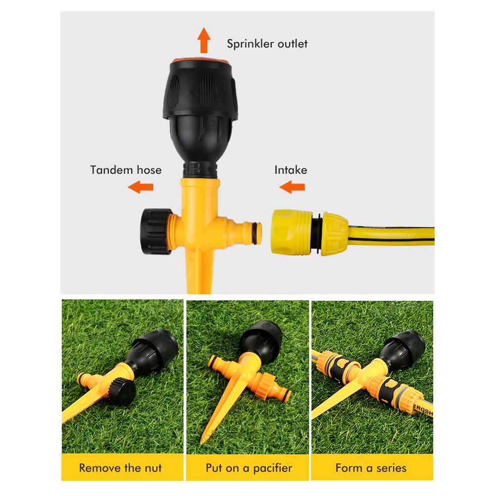 360° Rotating Auto Irrigation System Garden Lawn Sprinkler Grass Water Sprinkler System Garden Hose Sprinkler for Yard - Image 8