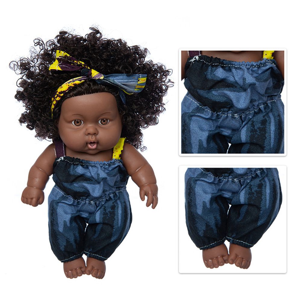 8 inch Black Dolls African Girl Dolls Lifelike Baby Play Doll for Kids Birthday Gift - Image 3