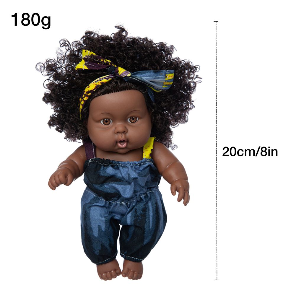 8 inch Black Dolls African Girl Dolls Lifelike Baby Play Doll for Kids Birthday Gift - Image 7
