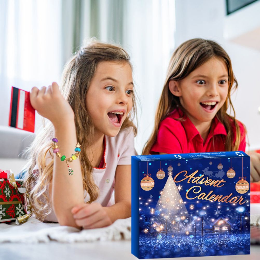 Christmas Advent Calendar DIY Charm Beads and 2 Bracelets 24 Days Countdown Calendar Christmas Gift for Kids Girls - Image 3