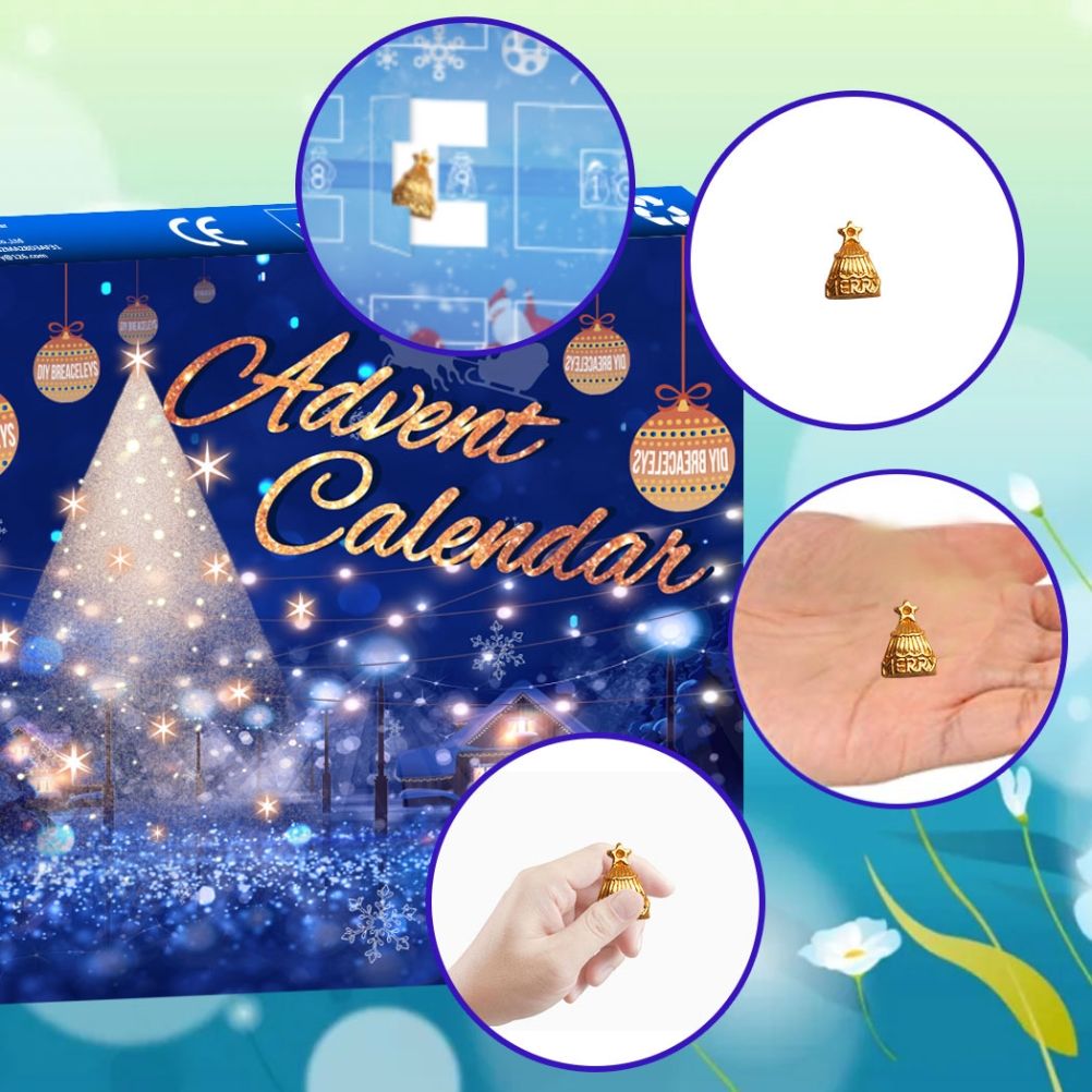 Christmas Advent Calendar DIY Charm Beads and 2 Bracelets 24 Days Countdown Calendar Christmas Gift for Kids Girls - Image 5