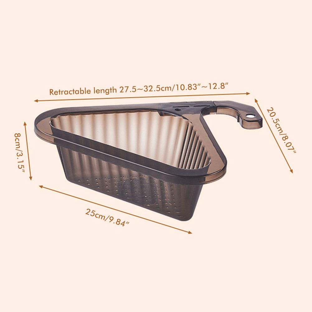 Sink Strainer Basket Triangular Corner Kitchen Sink Strainer Punch Free Sink Basket with Retractable Handle for Kitchen Bathroom - Image 2