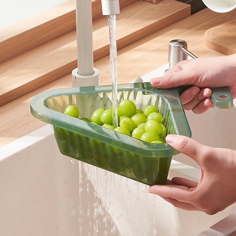 Sink Strainer Basket Triangular Corner Kitchen Sink Strainer Punch Free Sink Basket with Retractable Handle for Kitchen Bathroom - Image 6
