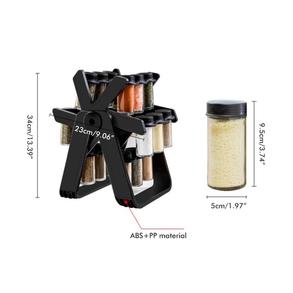 Rotating Spice Rack Spice Organizer with 18 Bottles Seasoning Rack Organizer for Kitchen Counter Shelf - Image 2