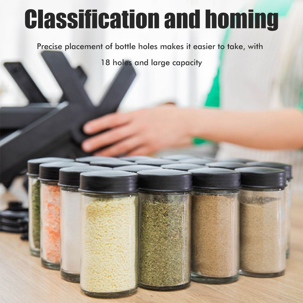 Rotating Spice Rack Spice Organizer with 18 Bottles Seasoning Rack Organizer for Kitchen Counter Shelf - Image 4