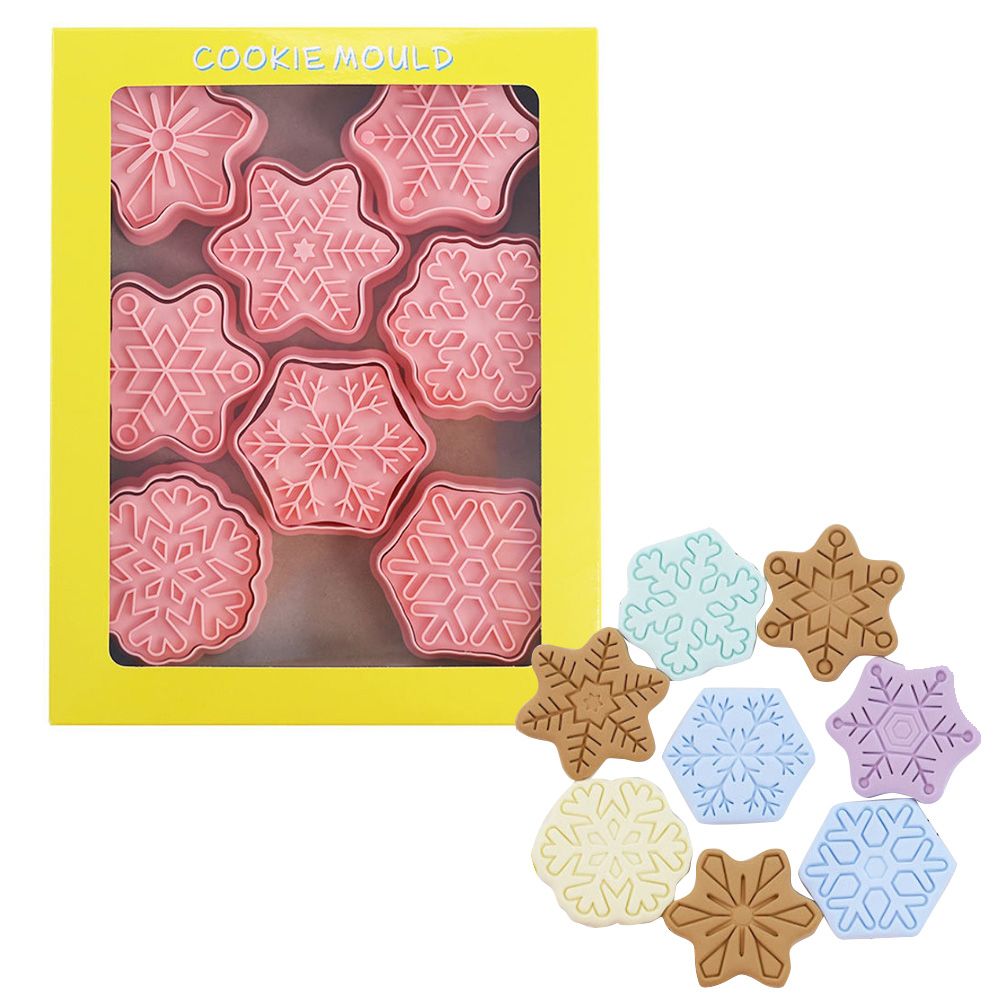 8Pcs/10Pcs 3D Biscuit Cutters Christmas Biscuit Mould Baking Mould Hand Press Biscuit Stamp - Image 1