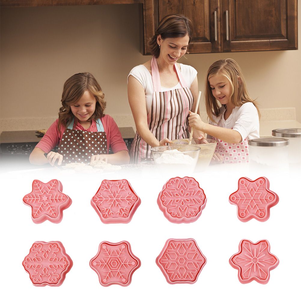 8Pcs/10Pcs 3D Biscuit Cutters Christmas Biscuit Mould Baking Mould Hand Press Biscuit Stamp - Image 3