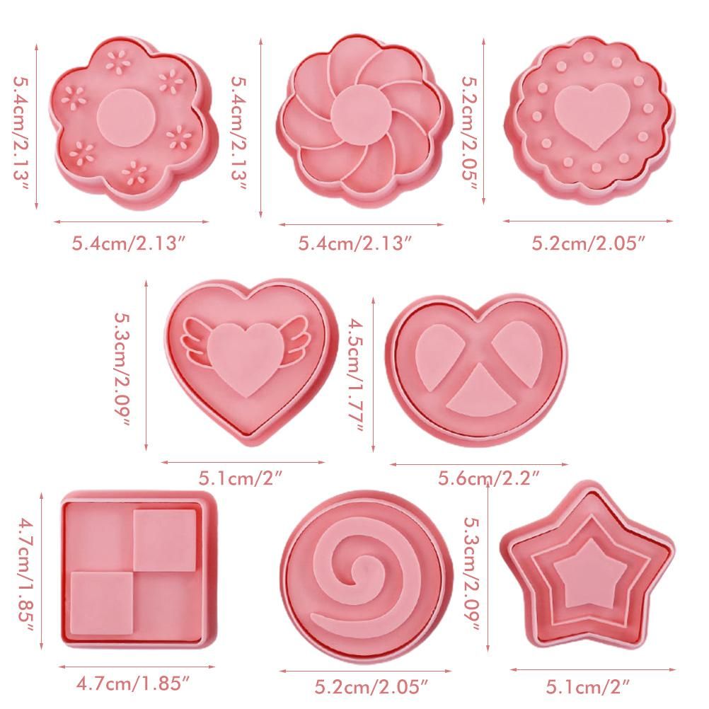 8Pcs 3D Biscuit Cutters Cartoon Dinosaur Fruit Vegetable Birthday Biscuit Mould Baking Mould Hand Press Biscuit Stamp - Image 2