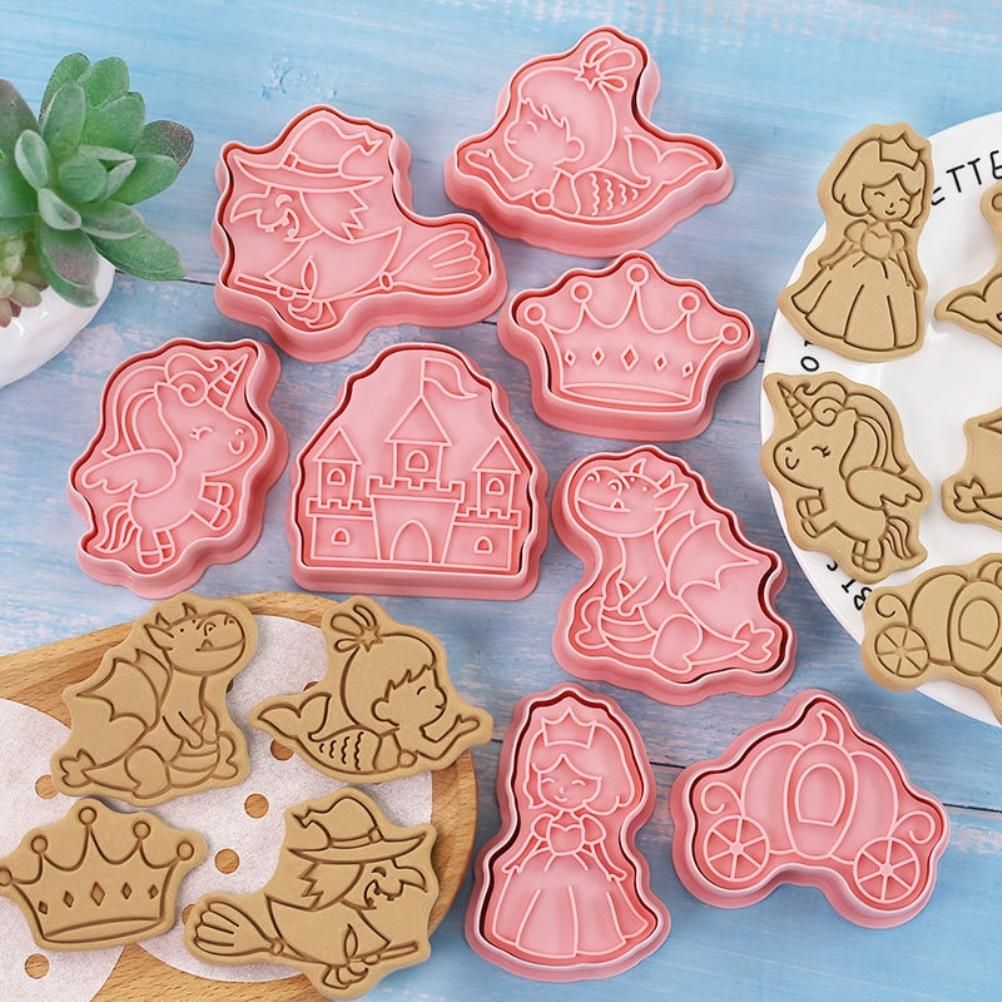 8Pcs 3D Biscuit Cutters Cartoon Dinosaur Fruit Vegetable Birthday Biscuit Mould Baking Mould Hand Press Biscuit Stamp - Image 7