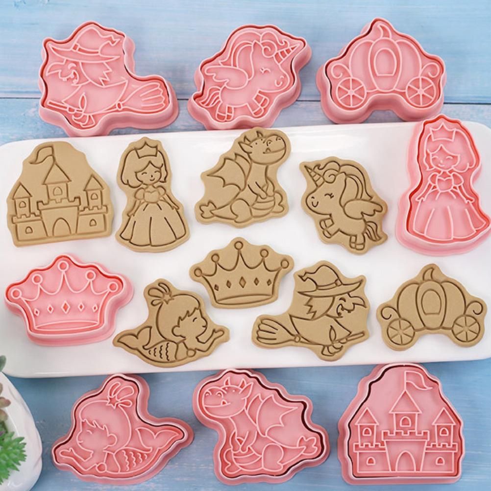 8Pcs 3D Biscuit Cutters Cartoon Dinosaur Fruit Vegetable Birthday Biscuit Mould Baking Mould Hand Press Biscuit Stamp - Image 8