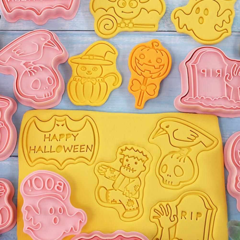 8Pcs 3D Biscuit Cutters Halloween Thanksgiving Biscuit Mould Baking Mould Hand Press Biscuit Stamp - Image 4