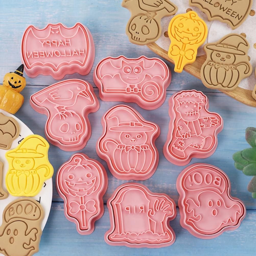 8Pcs 3D Biscuit Cutters Halloween Thanksgiving Biscuit Mould Baking Mould Hand Press Biscuit Stamp - Image 5