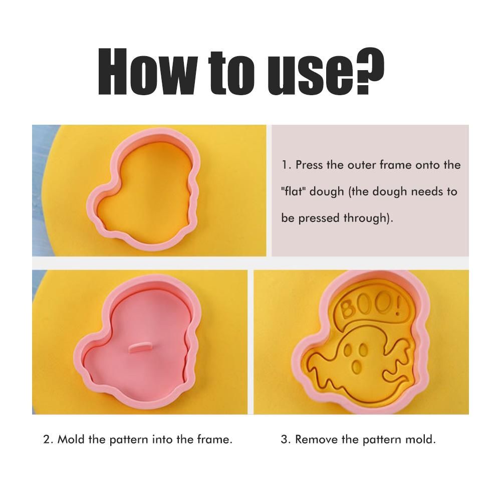 8Pcs 3D Biscuit Cutters Halloween Thanksgiving Biscuit Mould Baking Mould Hand Press Biscuit Stamp - Image 7