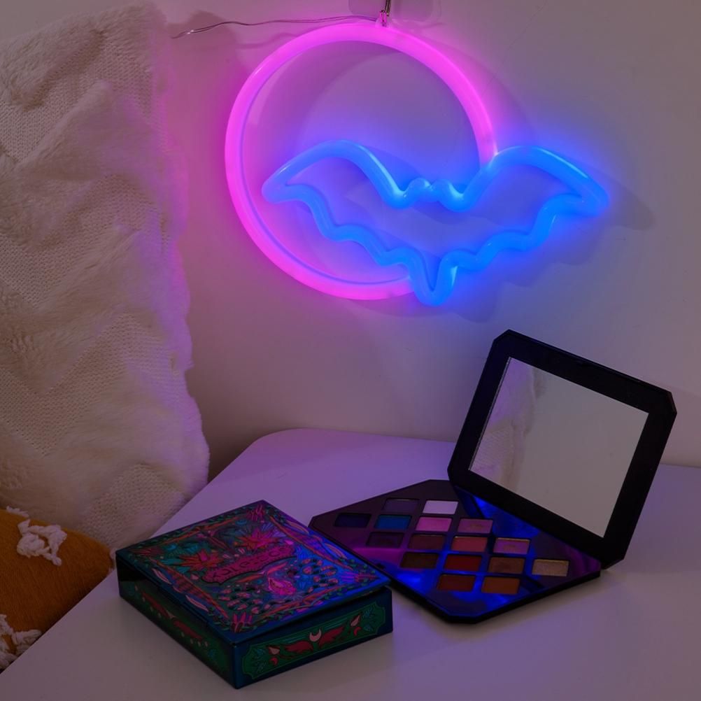 Halloween Neon Signs Moon and Bat LED Neon Lights USB Battery Powered Neon Light Sign for Wall Decor Room Bar Party Kids Gift - Image 6