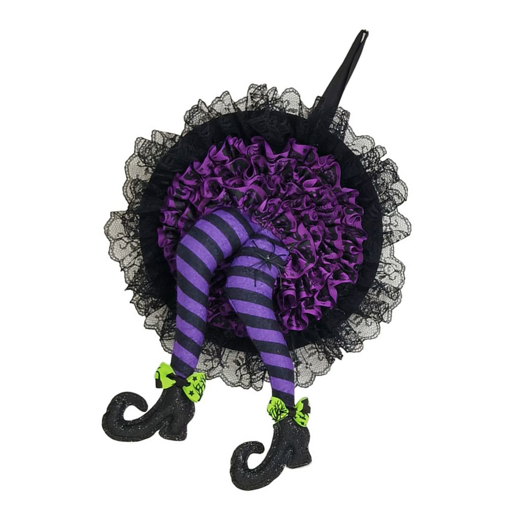 Halloween Wreath Witch Legs Wreath Front Door Ornaments Decorations Holiday Party Decor - Image 6