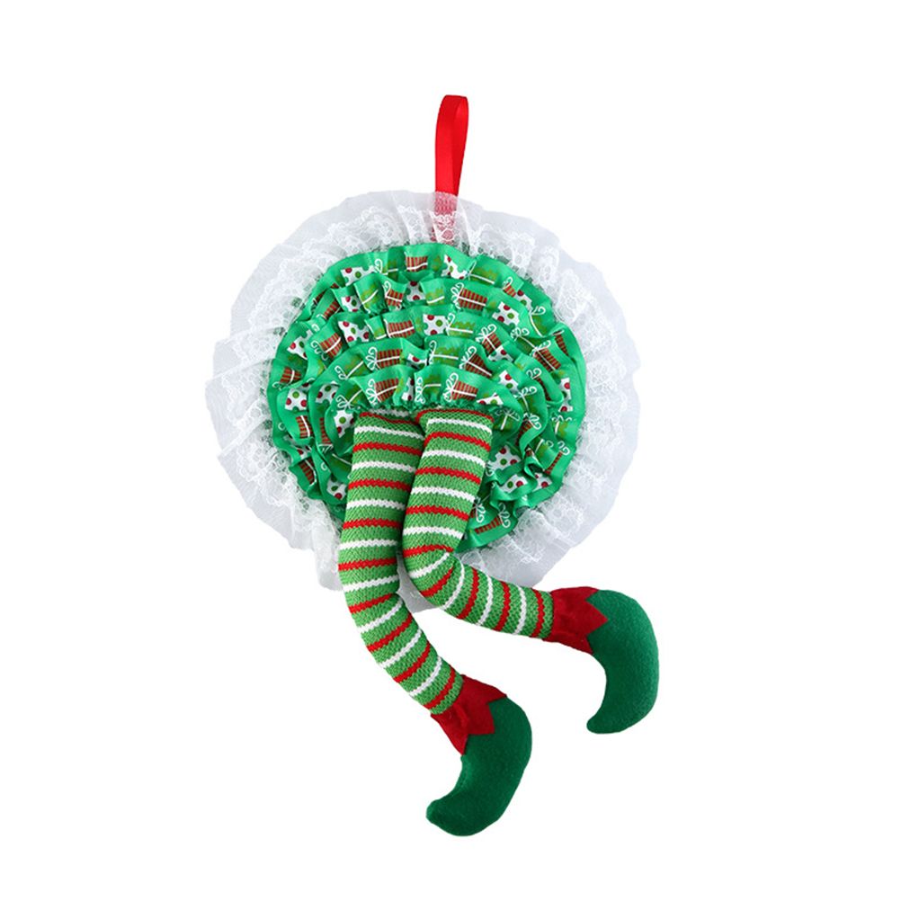 Christmas Wreath Hanging Elf Legs Wreath Front Door Ornaments Christmas Tree Hanging Decorations Holiday Party Decor - Image 1