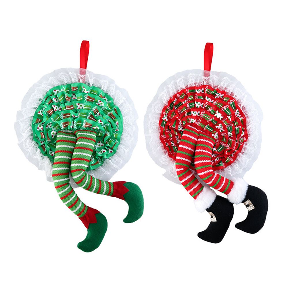 Christmas Wreath Hanging Elf Legs Wreath Front Door Ornaments Christmas Tree Hanging Decorations Holiday Party Decor - Image 8