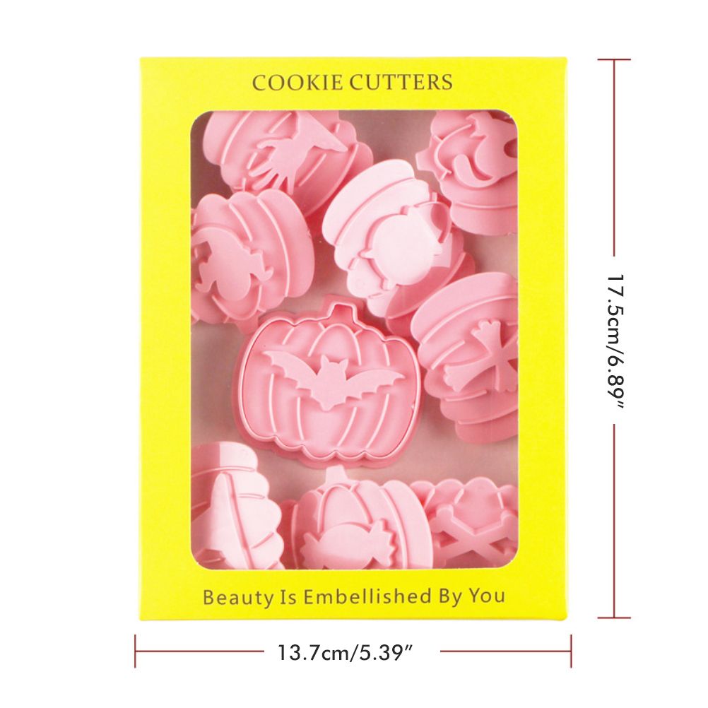 9Pcs 3D Cutters Halloween Pumpkin Biscuit Mould Fondant Baking Tool Baking Molds DIY Hand Press Biscuit Stamp - Image 3