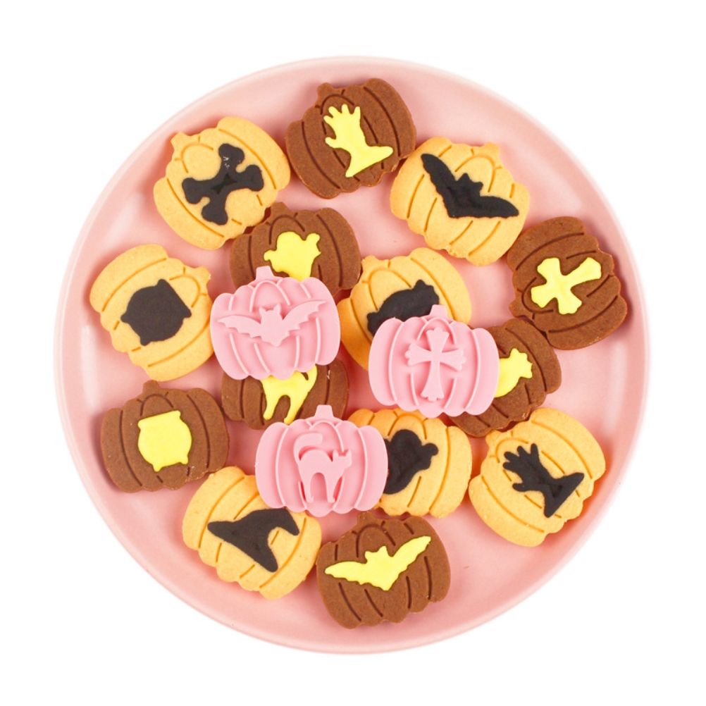 9Pcs 3D Cutters Halloween Pumpkin Biscuit Mould Fondant Baking Tool Baking Molds DIY Hand Press Biscuit Stamp - Image 8