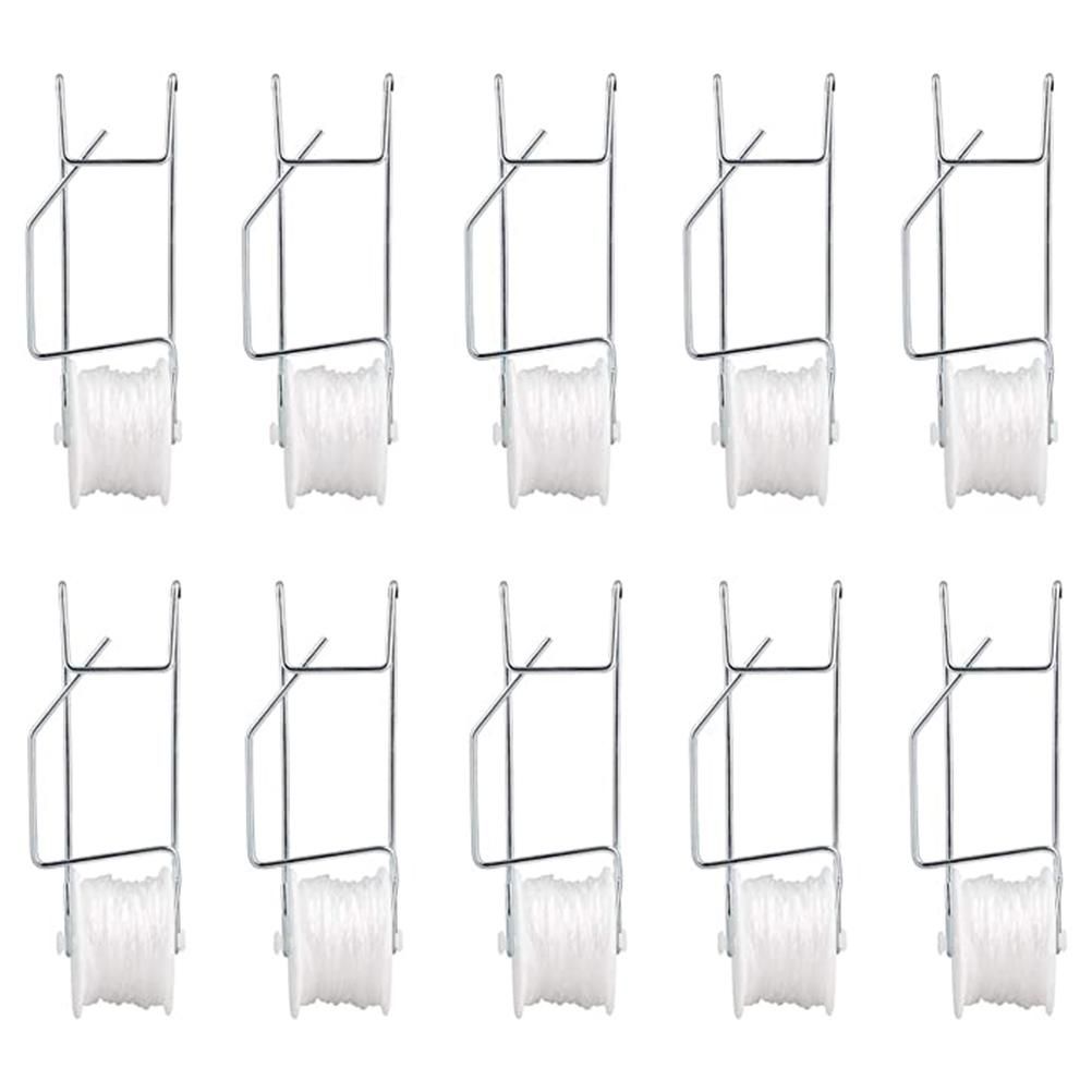 10Pcs Tomato Trellis Roller Hooks Tomato Support Hooks Plant Roller Hook with 15M String Plant Cages Supports Roller Hook for Plant Fruit - Image 1