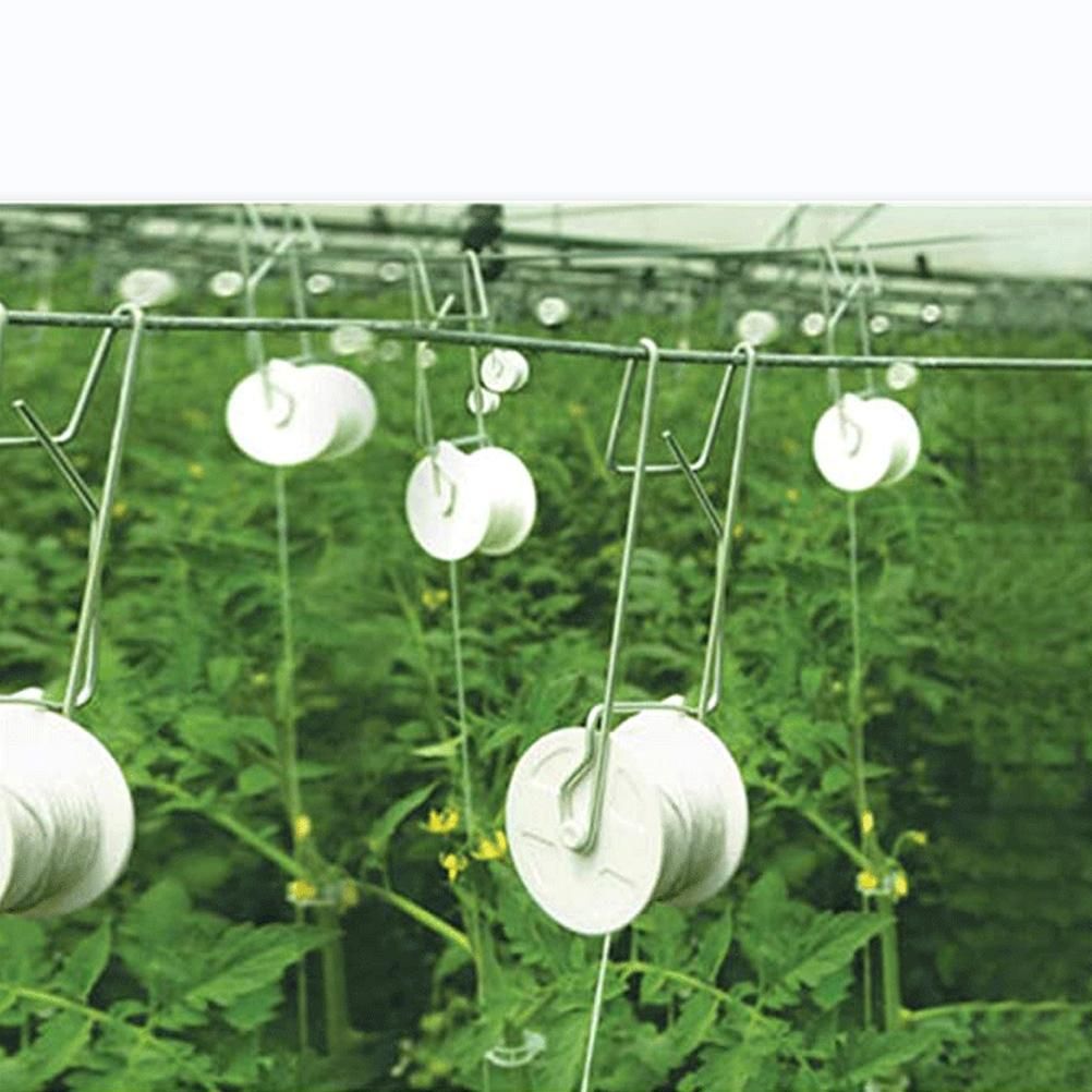 10Pcs Tomato Trellis Roller Hooks Tomato Support Hooks Plant Roller Hook with 15M String Plant Cages Supports Roller Hook for Plant Fruit - Image 4