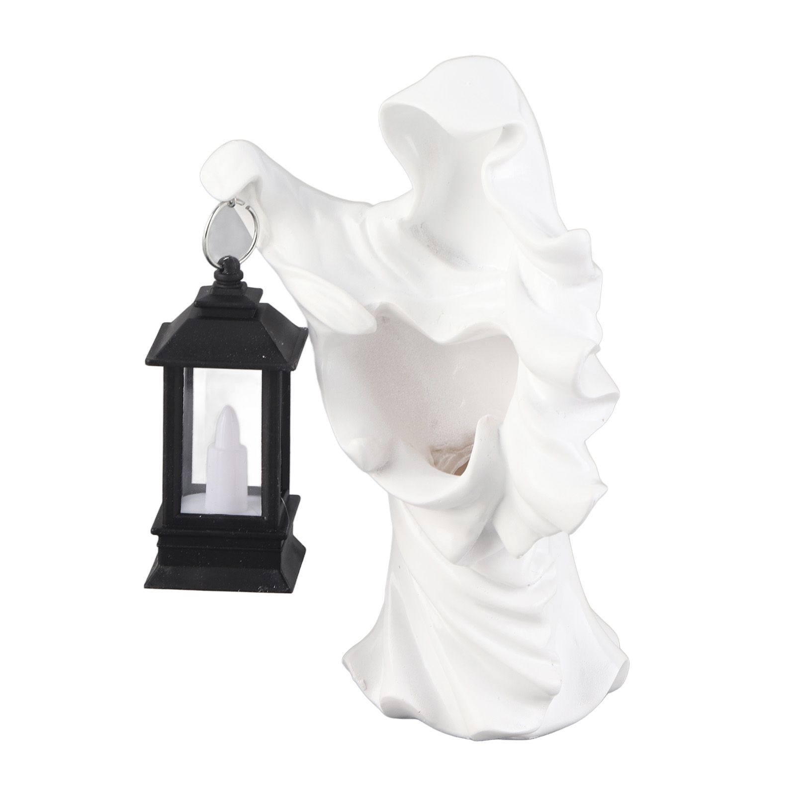Resin Ghost with Lantern Resin Ghost Hell Messenger Statue Halloween Sculpture Garden Yard Decoration - Image 2