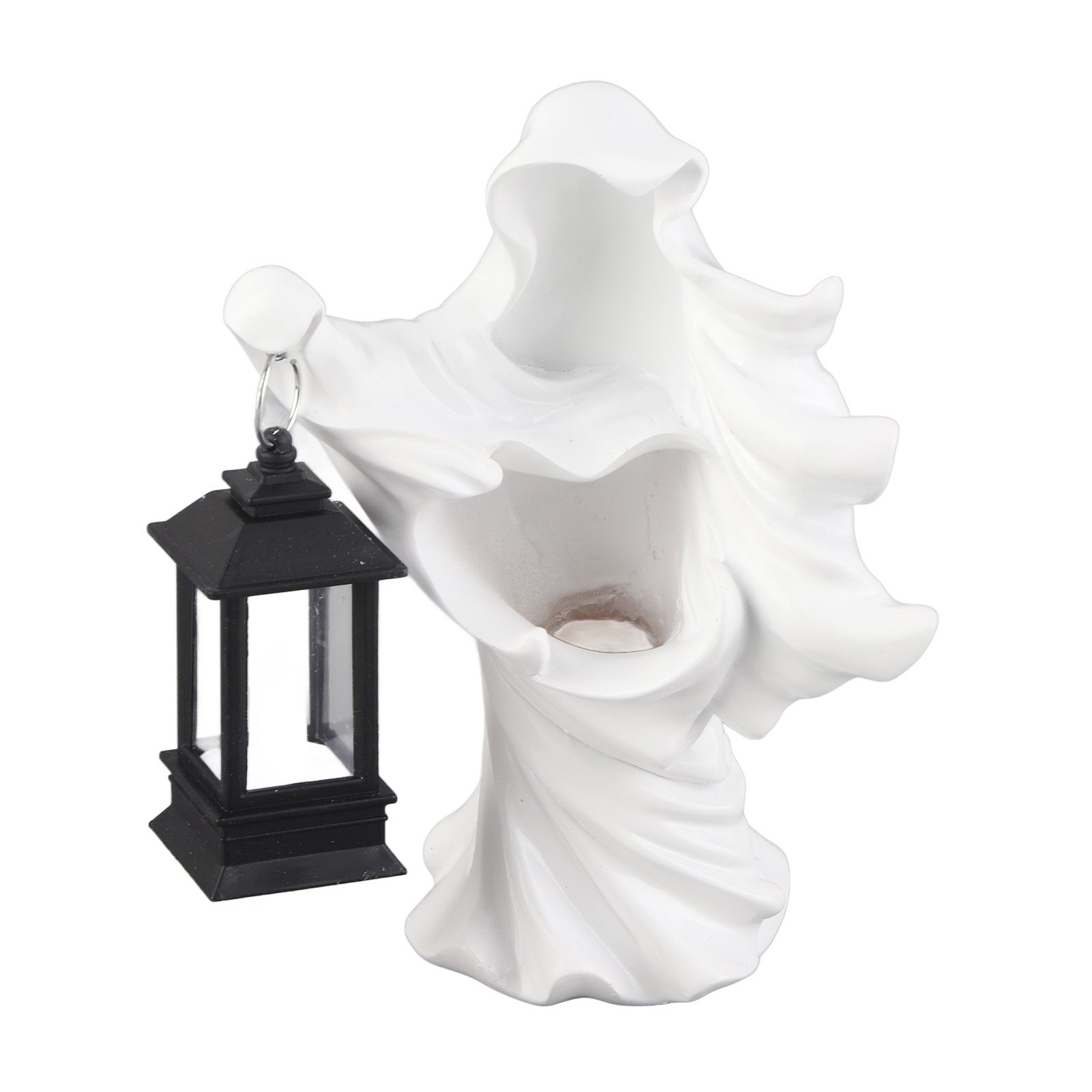 Resin Ghost with Lantern Resin Ghost Hell Messenger Statue Halloween Sculpture Garden Yard Decoration - Image 6