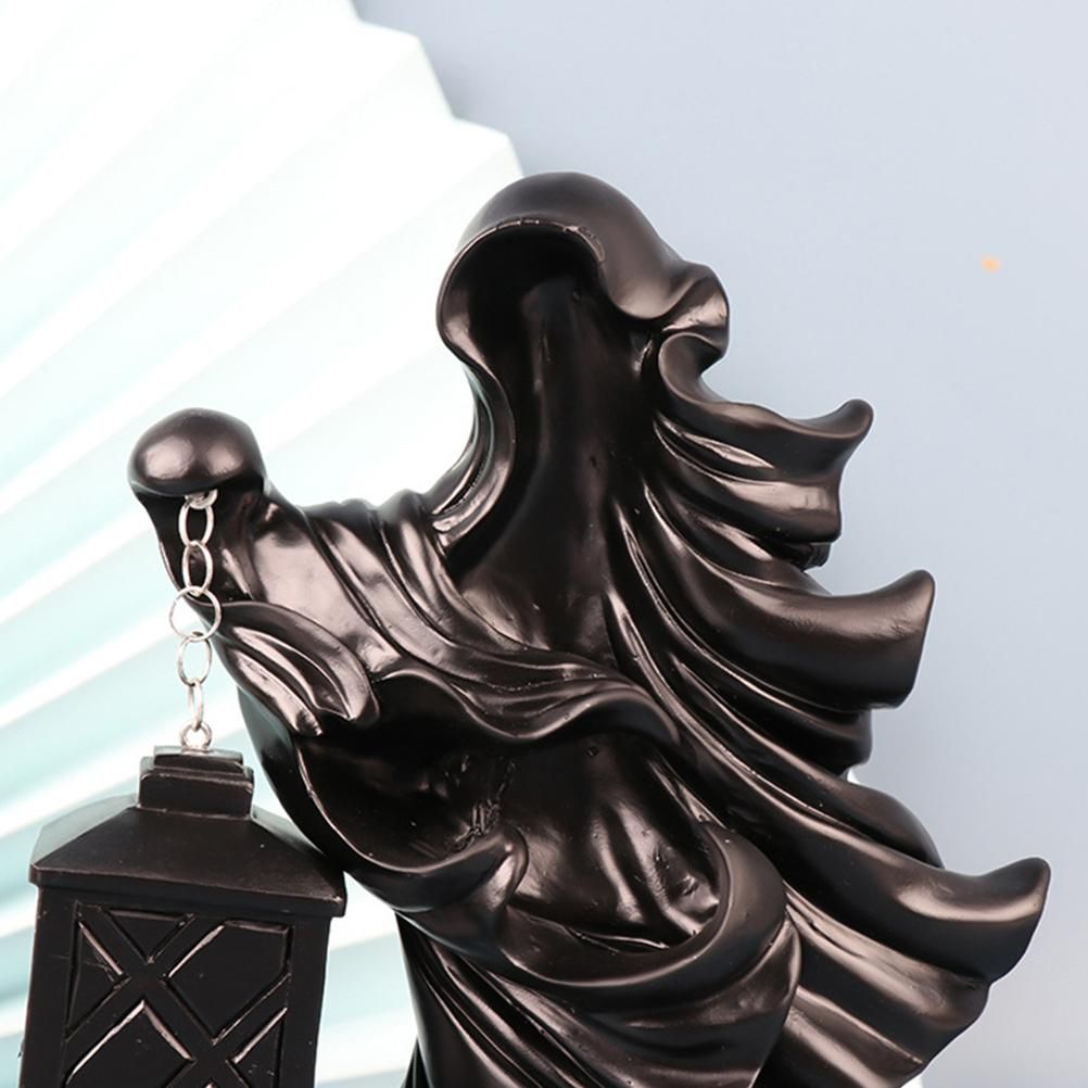 Resin Ghost with Lantern Resin Ghost Hell Messenger Statue Halloween Sculpture Garden Yard Decoration - Image 4