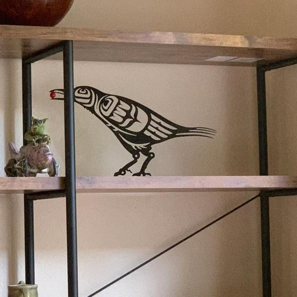 Metal Crow Figurine Crow with Berry Statue Desktop Decor Home Ornament Bird Silhouette Art - Image 6