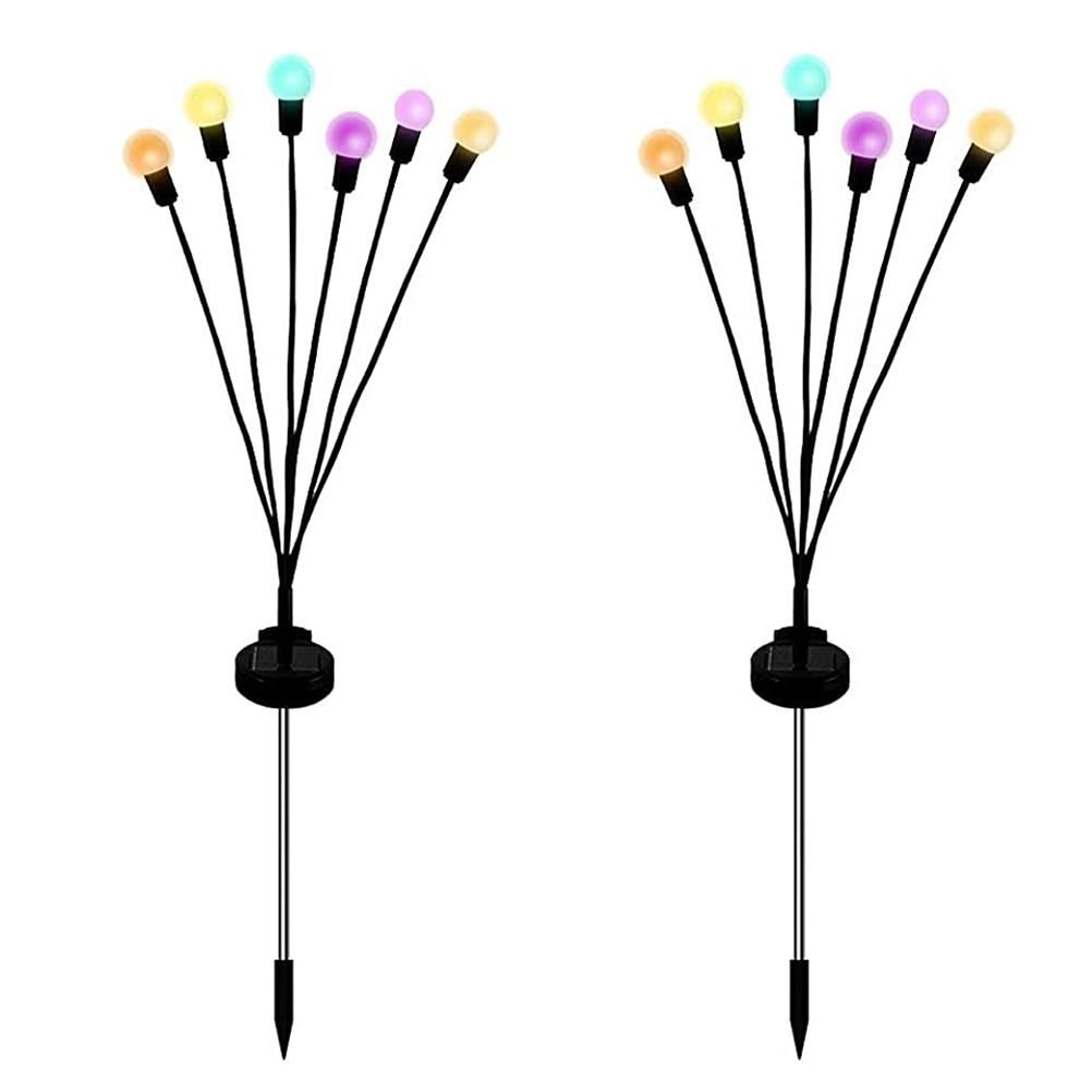 2 Pack Solar Powered LED Pendant Lights Firefly Lights Outdoor Solar Yard Lights Stake Lamp for Patio Pathway Lawn Yard - Image 1