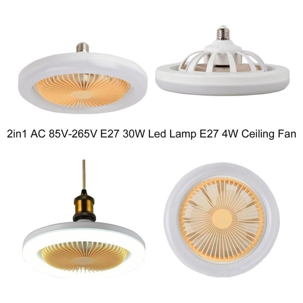 Ceiling Fans with Lighting 30W Dimmable Fan Lamp Modern Smart E27 Lamp Head Fan Light for Home Bedroom Living Room - Image 3