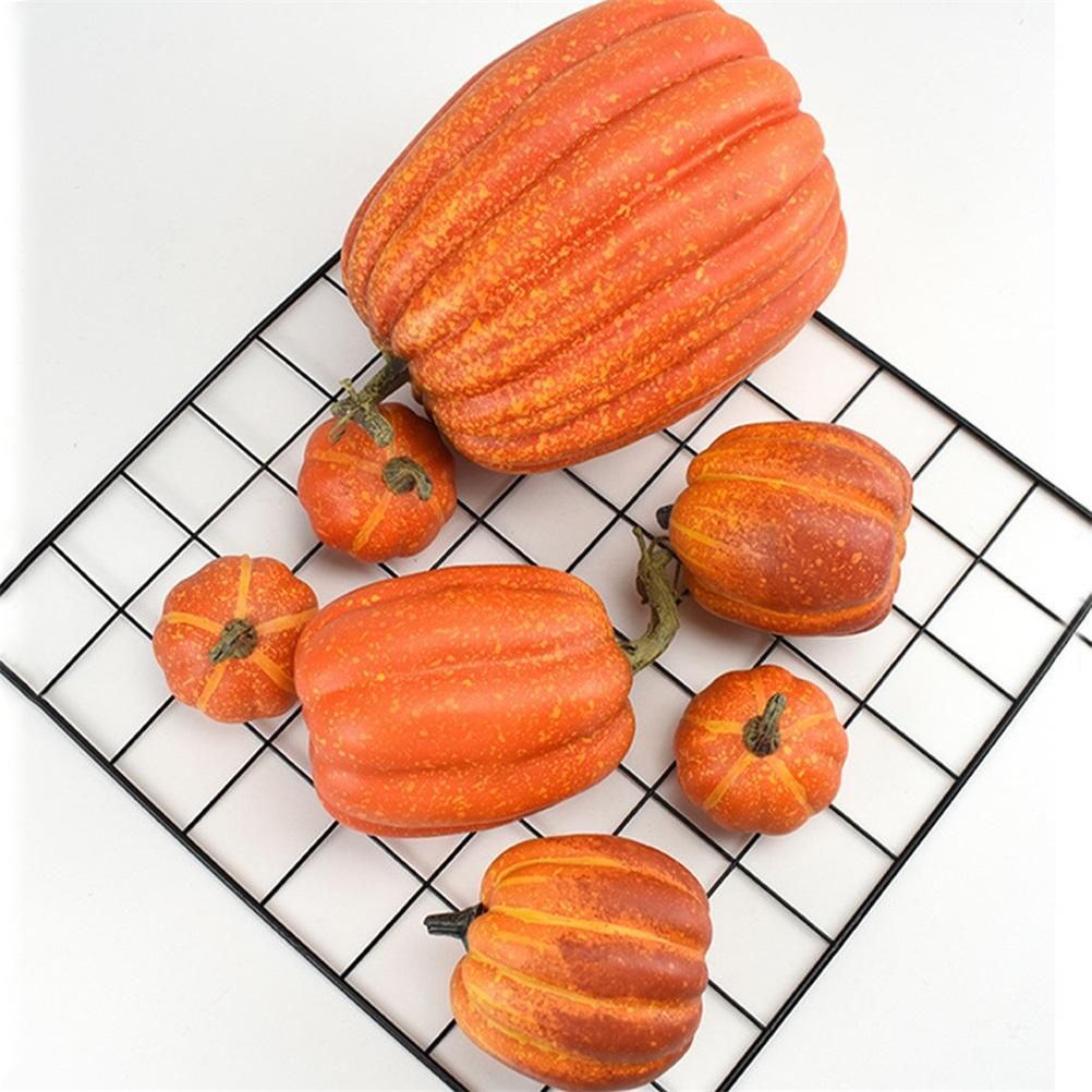 7PCS Simulation Pumpkin Model Artificial Pumpkin Decoration Home Table Decor for Thanksgiving and Halloween - Image 3