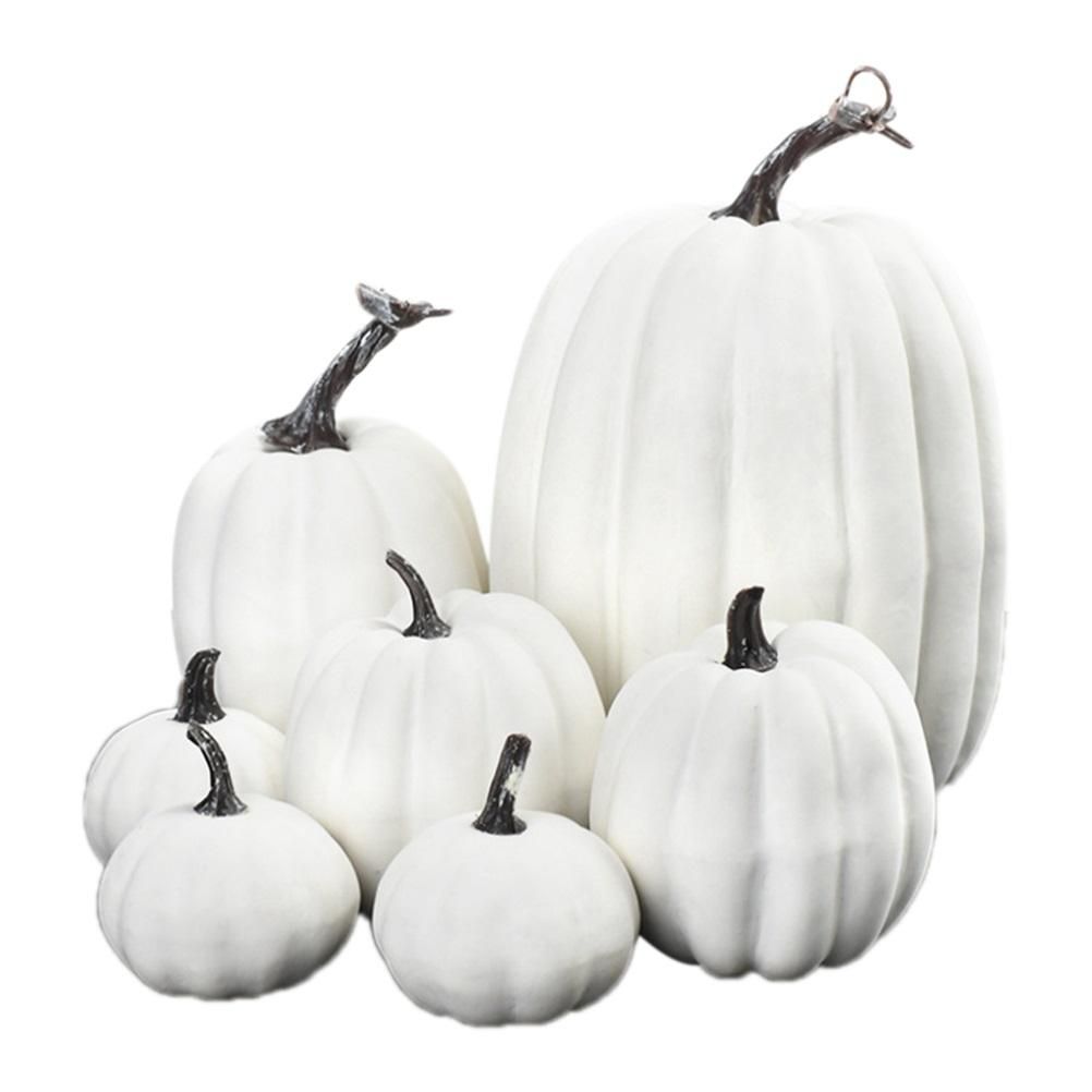 7PCS Simulation Pumpkin Model Artificial Pumpkin Decoration Home Table Decor for Thanksgiving and Halloween - Image 1