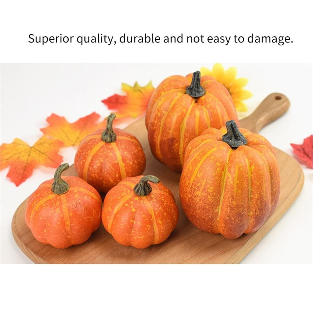 7PCS Simulation Pumpkin Model Artificial Pumpkin Decoration Home Table Decor for Thanksgiving and Halloween - Image 5