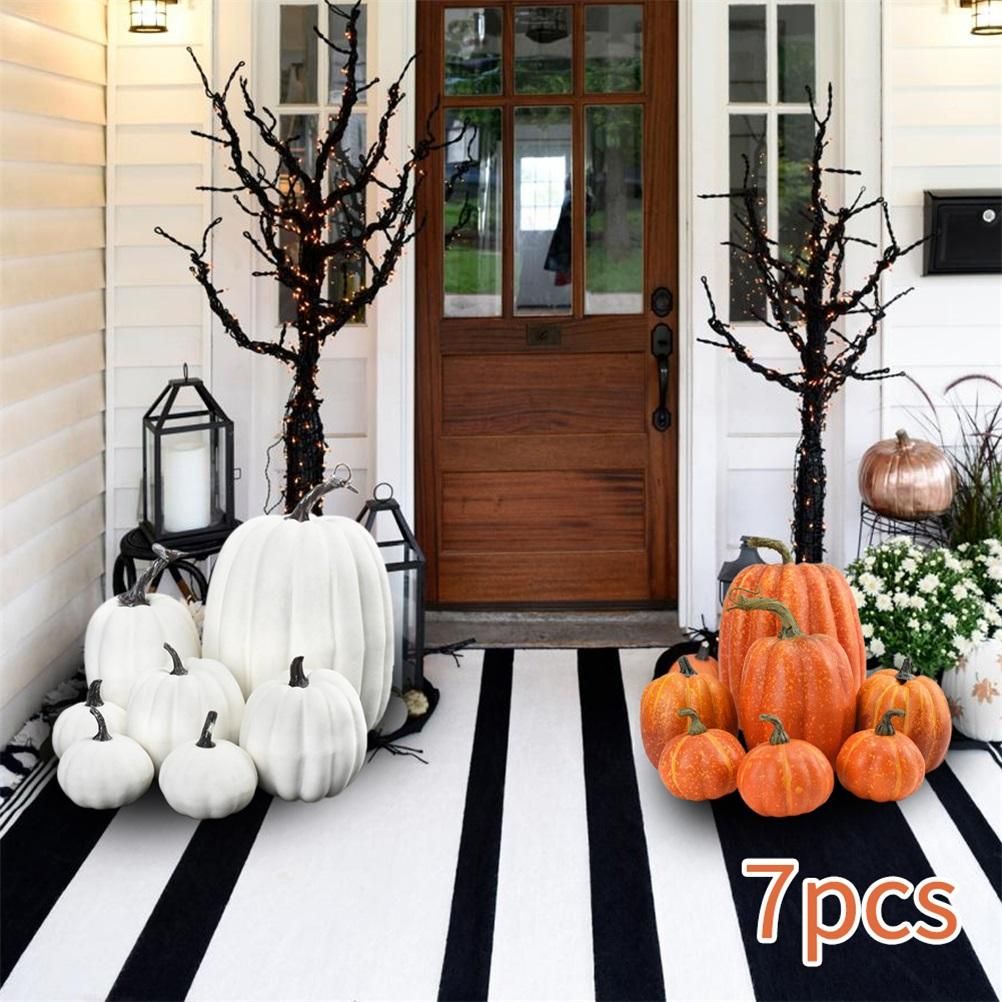 7PCS Simulation Pumpkin Model Artificial Pumpkin Decoration Home Table Decor for Thanksgiving and Halloween - Image 7