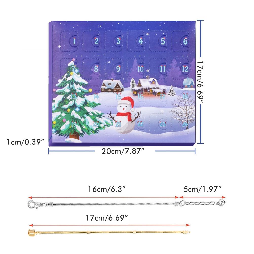 Christmas Advent Calendar DIY Charm Bracelet Making Kit for Kids 24 Days Christmas Countdown Calendar Jewelry Gifts for Girls - Image 2