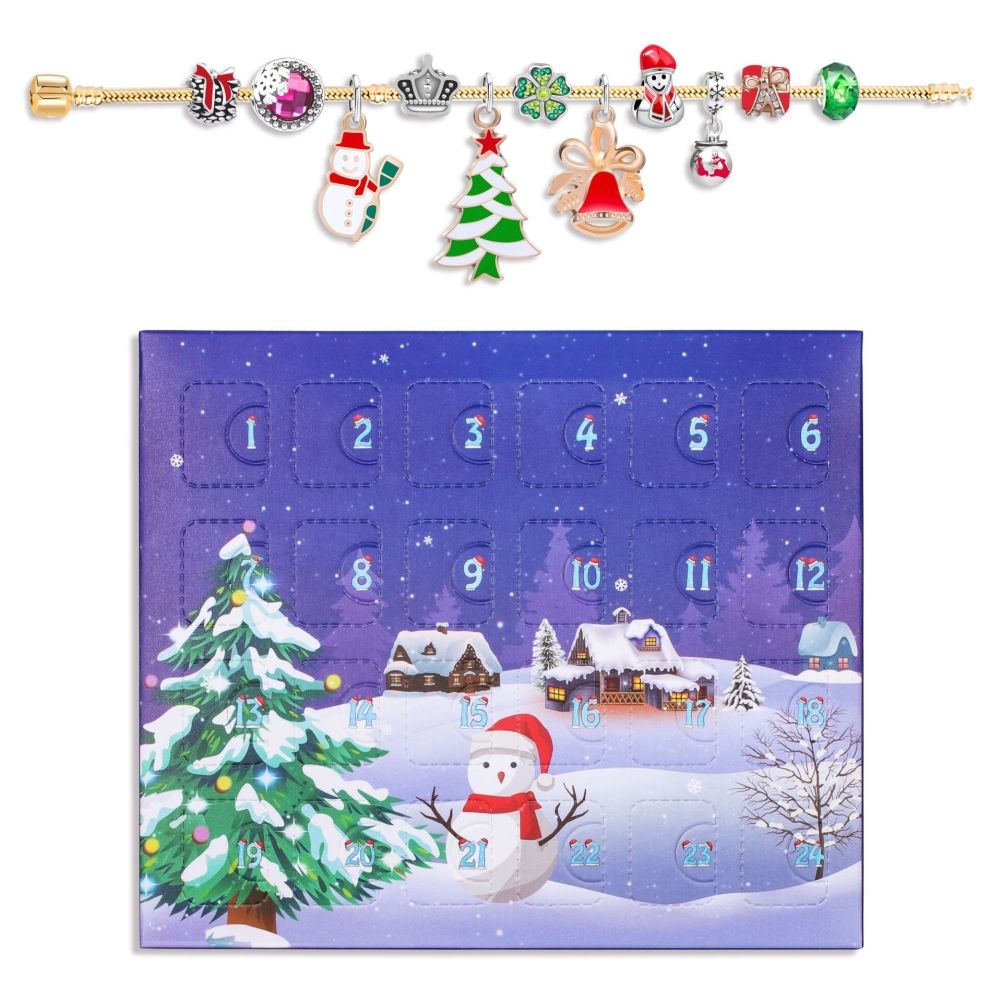 Christmas Advent Calendar DIY Charm Bracelet Making Kit for Kids 24 Days Christmas Countdown Calendar Jewelry Gifts for Girls - Image 3
