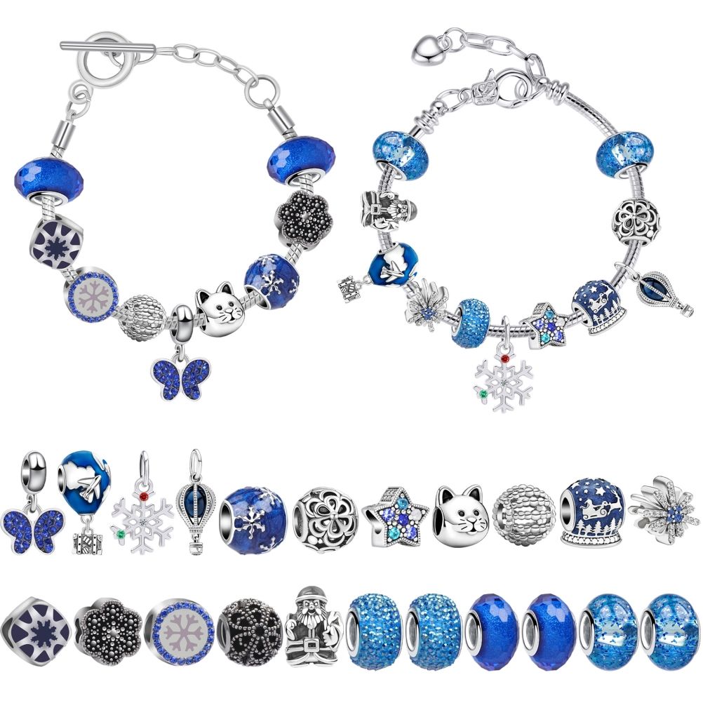 Christmas Advent Calendar DIY Charm Bracelet Making Kit for Kids 24 Days Christmas Countdown Calendar Jewelry Gifts for Girls - Image 3