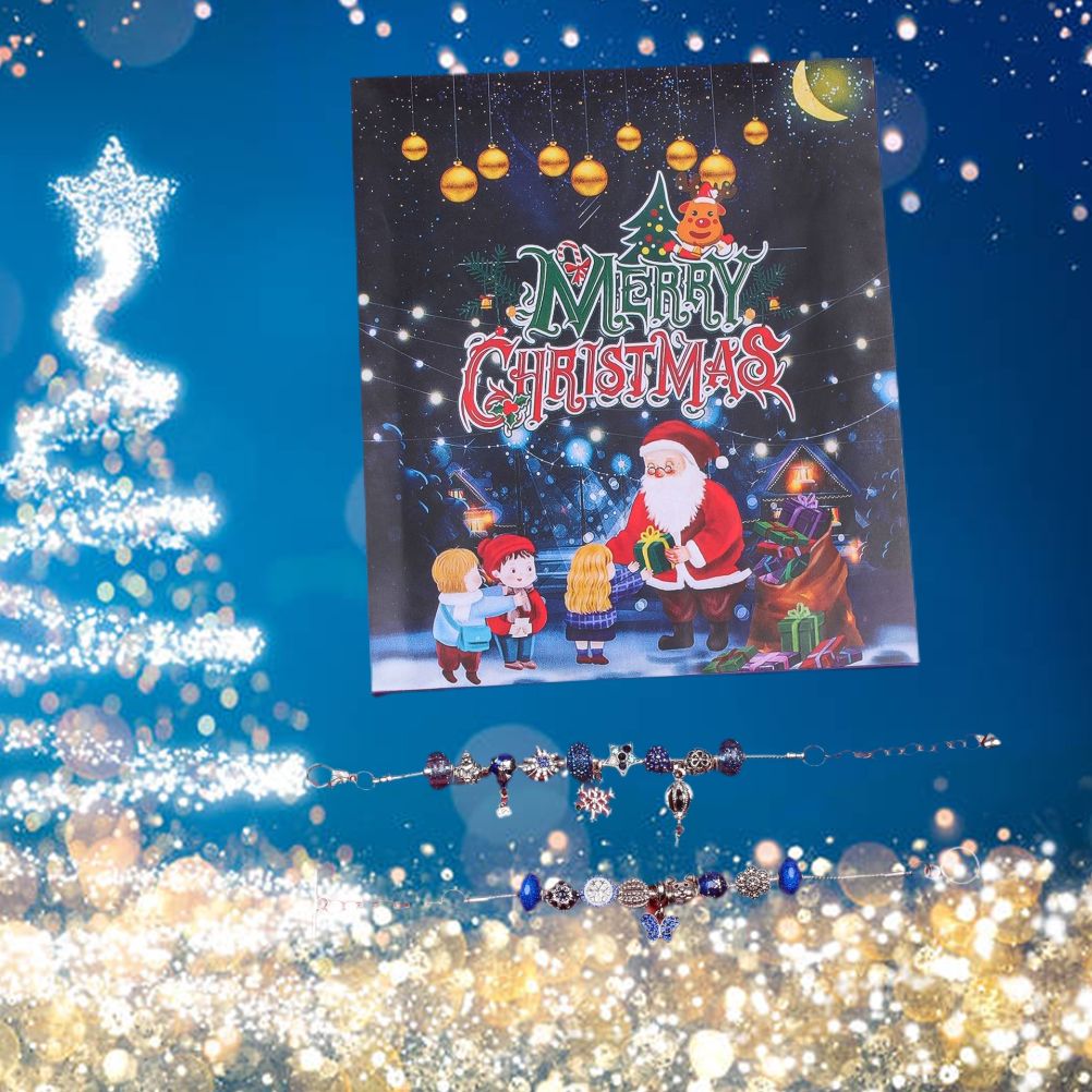 Christmas Advent Calendar DIY Charm Bracelet Making Kit for Kids 24 Days Christmas Countdown Calendar Jewelry Gifts for Girls - Image 5