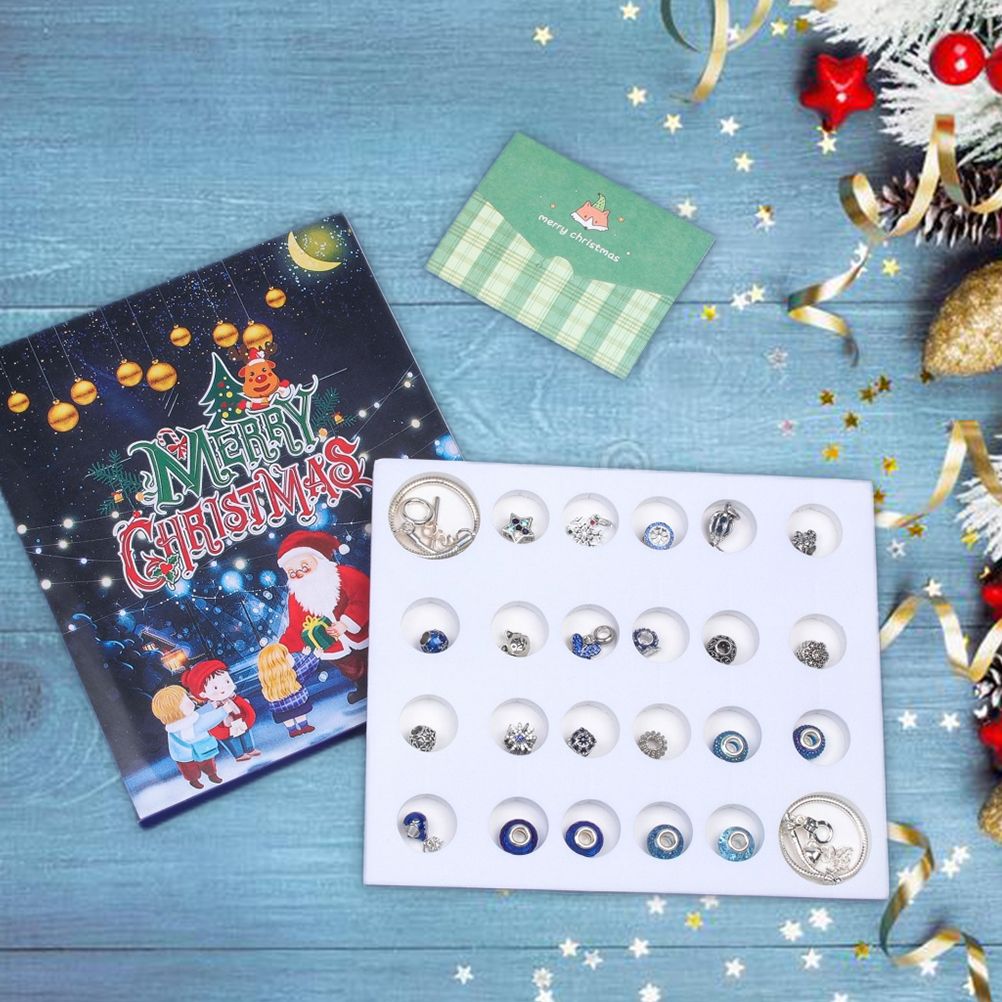 Christmas Advent Calendar DIY Charm Bracelet Making Kit for Kids 24 Days Christmas Countdown Calendar Jewelry Gifts for Girls - Image 7