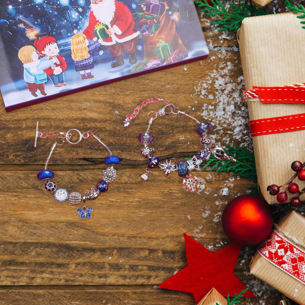 Christmas Advent Calendar DIY Charm Bracelet Making Kit for Kids 24 Days Christmas Countdown Calendar Jewelry Gifts for Girls - Image 8
