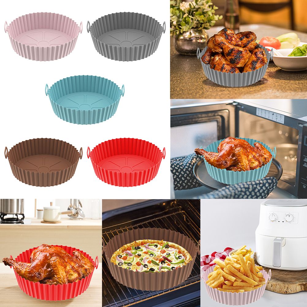 Air Fryer Silicone Pots Reusable Silicone Air Fryer Liner Basket High Temperature Resistance Food Grade Silicone Liner - Image 7