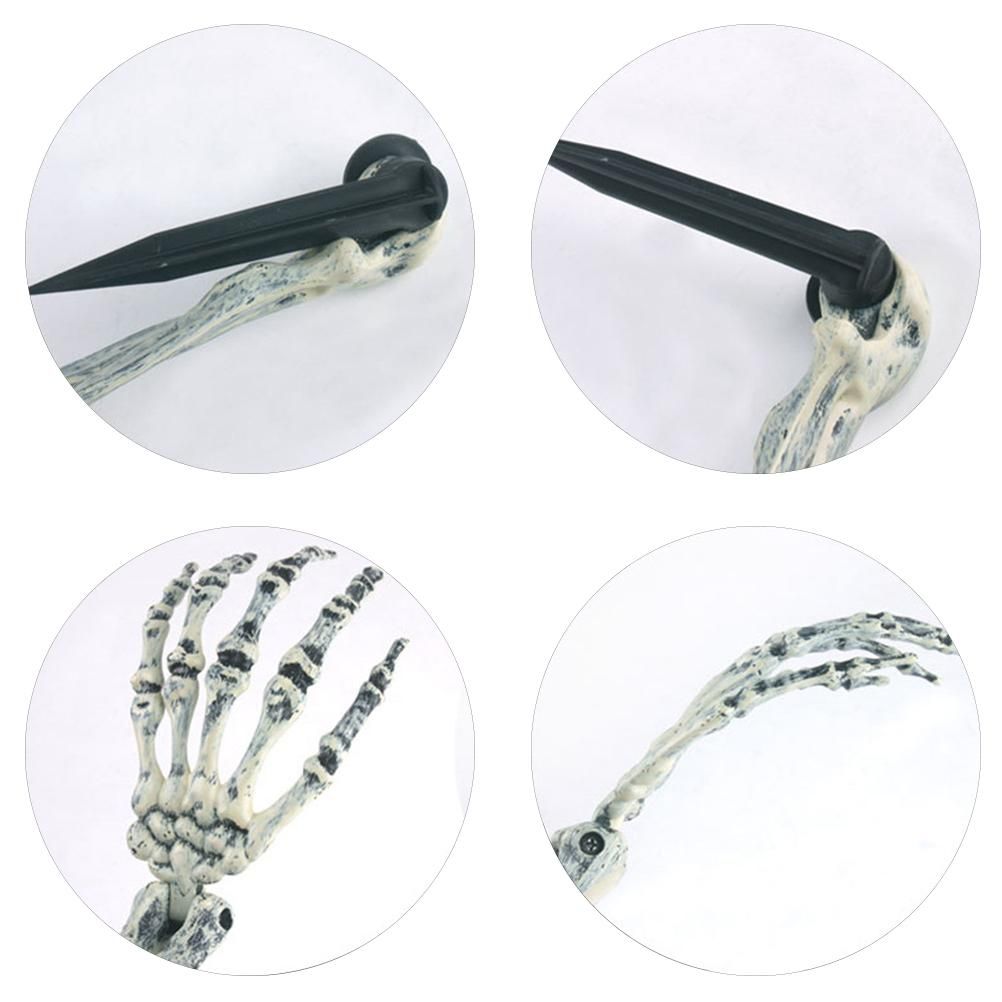 Halloween Glowing Skeleton Head Hands Arms Stakes Luminous Outdoor Decor for Lawn Garden Yard Haunted House Props - Image 3