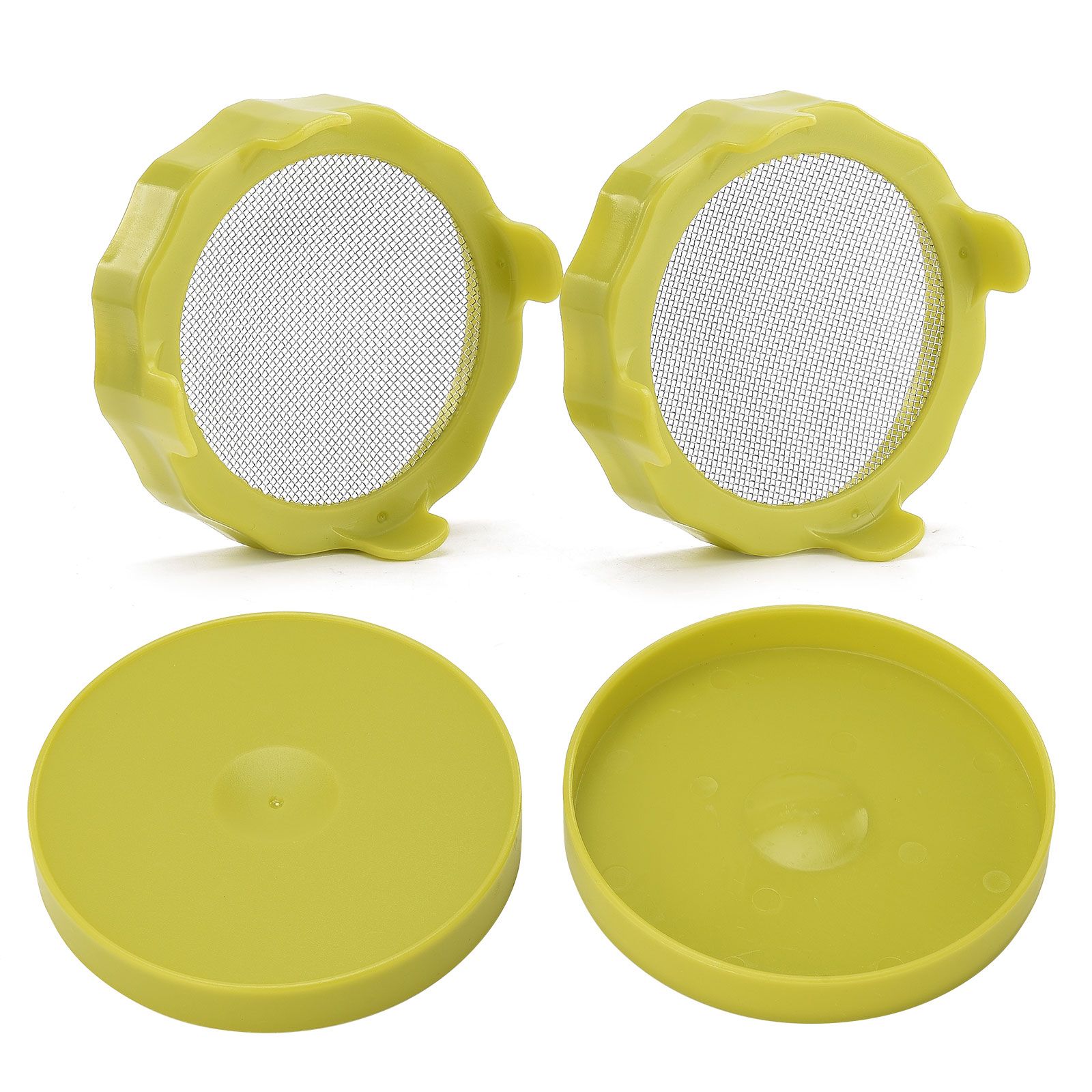 ABS Sprout Lid with Stainless Steel Screen for Wide Mouth Mason Jars - Image 1