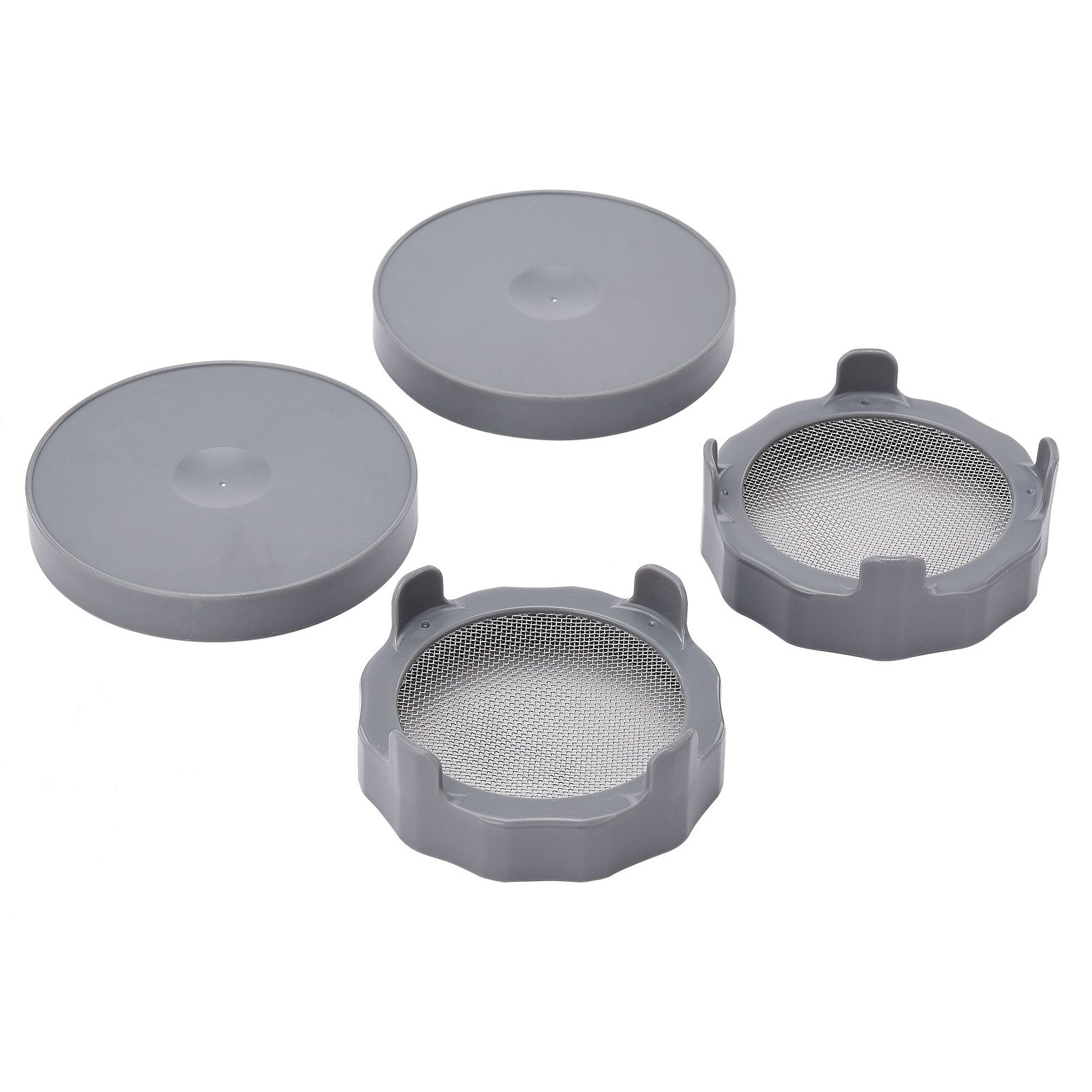 ABS Sprout Lid with Stainless Steel Screen for Wide Mouth Mason Jars - Image 1