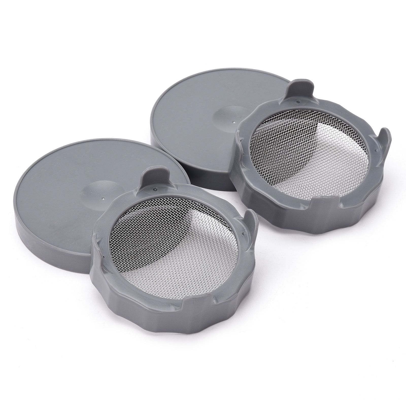 ABS Sprout Lid with Stainless Steel Screen for Wide Mouth Mason Jars - Image 2