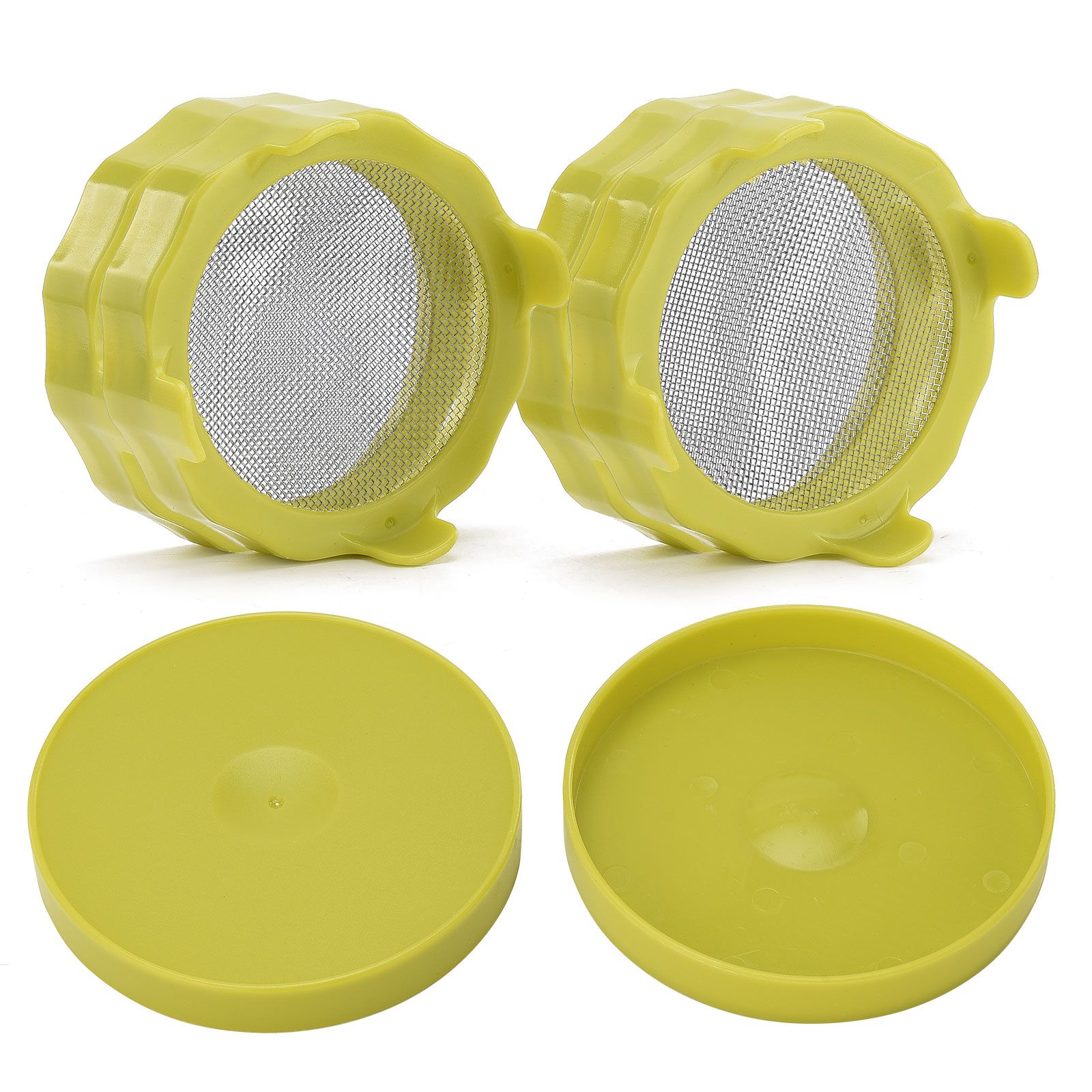 ABS Sprout Lid with Stainless Steel Screen for Wide Mouth Mason Jars - Image 1